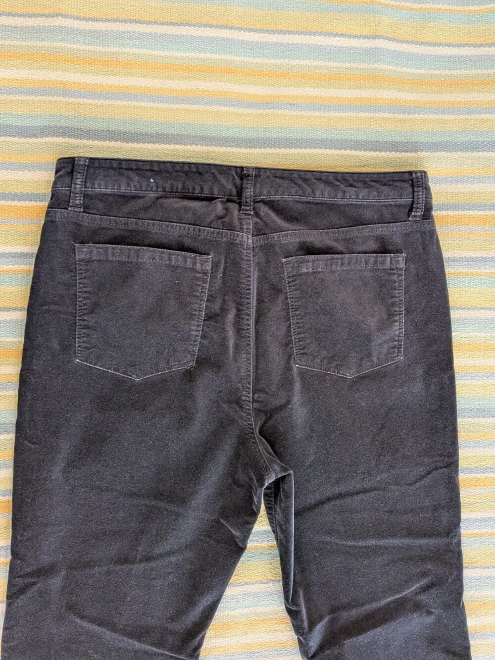 ⭐ Talbots High-Rise Straight Leg Black Velveteen Pants size 14P